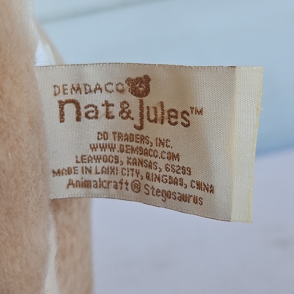 Dinosaur Stegosaurus Plush Demdaco Nate & Jules Brown Orange Stuffed Toy 17" - Picture 8 of 11